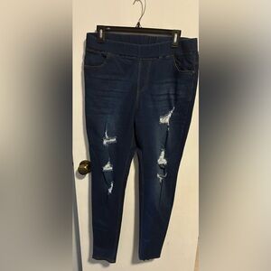 JVINI Dark Blue Distressed Women Jeans